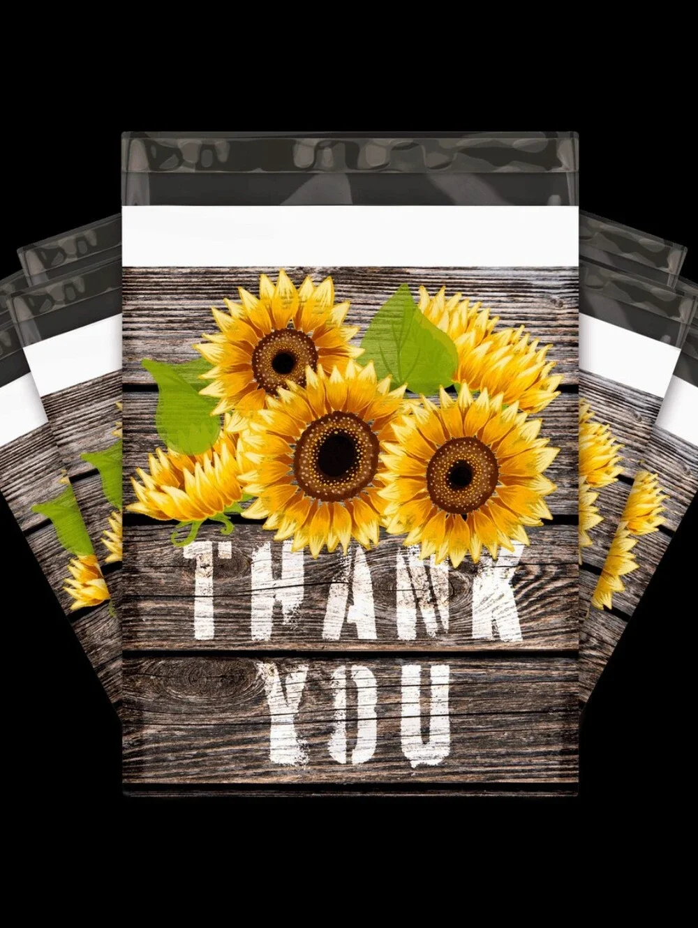 Sunflower 'Thank You' Poly Mailers